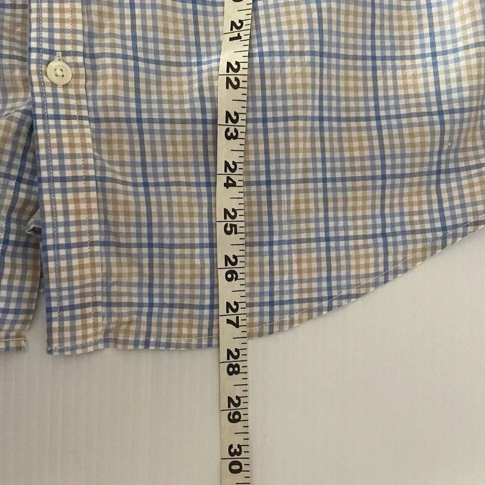 Jack Maverick Soft Blue Plaid Long Sleeve Men’s Dress Shirt Button Size‎ L Large